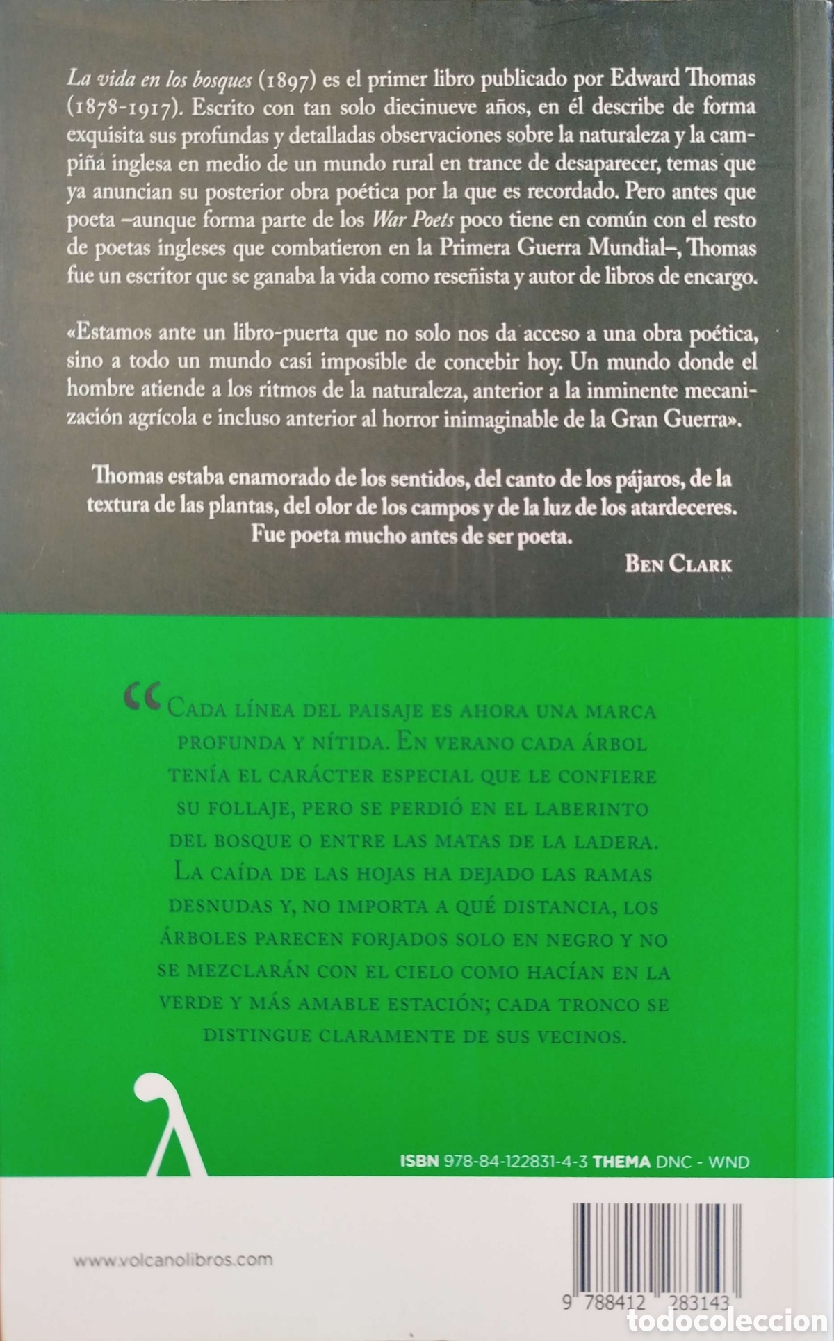 Libros: La vida en los bosques. Edward Thomas. Volcano. 2021. 1&ordf;edici&oacute;n. - Foto 2