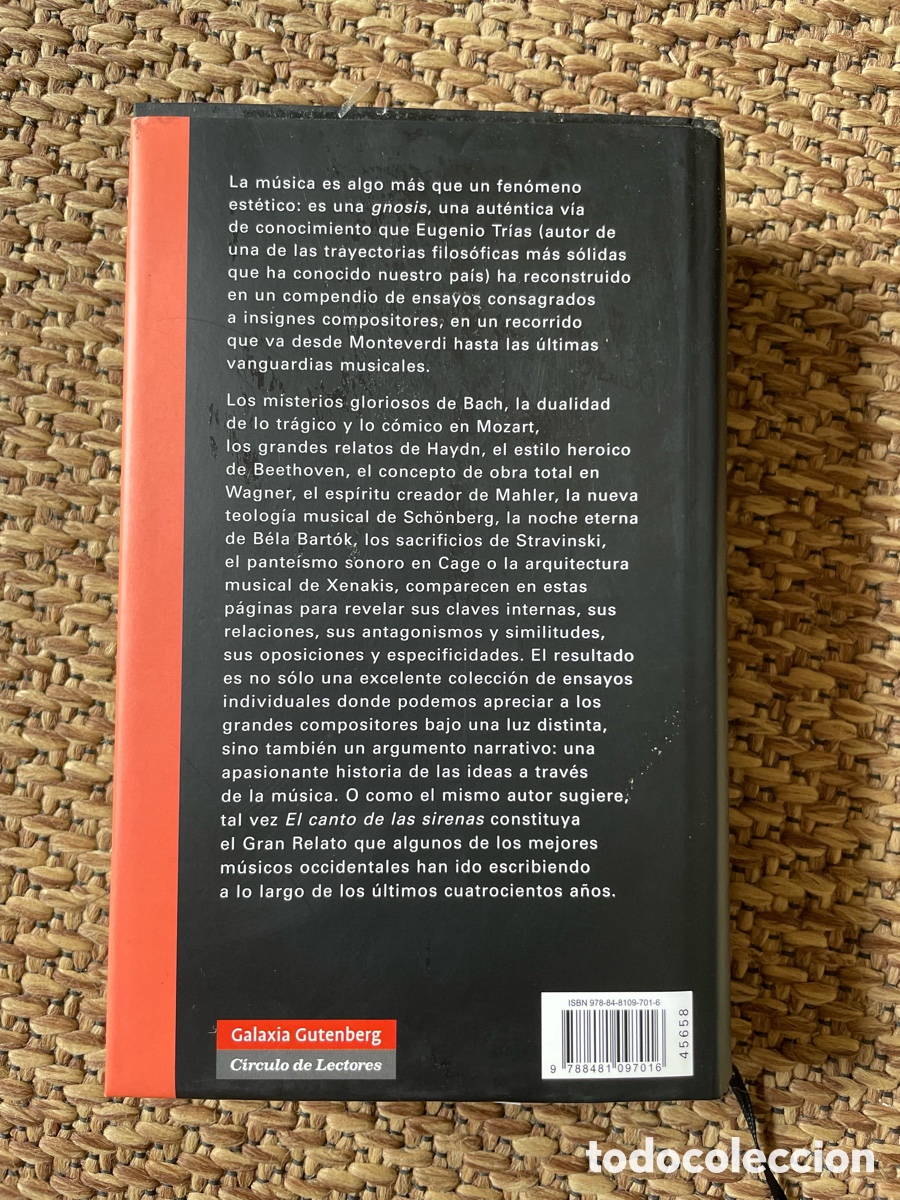 Libros: El canto de las sirenas: Argumentos musicales. Eugenio Trias - Foto 3
