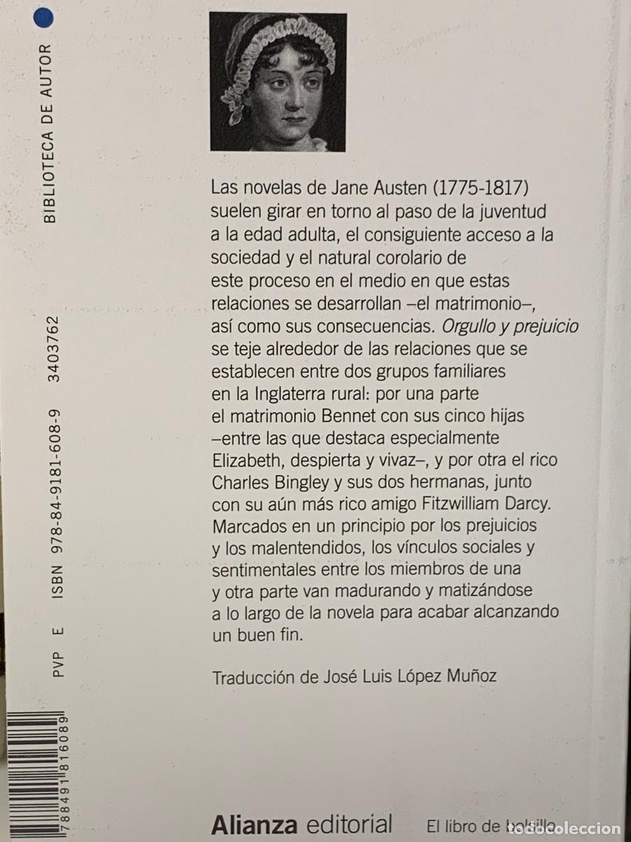 Libros: ORGULLO Y PREJUICIO - JANE AUSTEN - ALIANZA EDITORIAL - Foto 2
