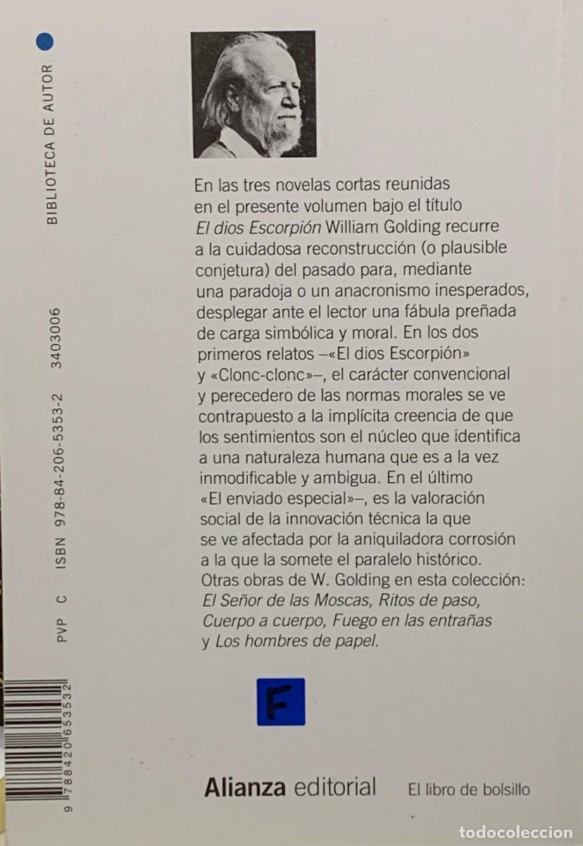 Libros: EL DIOS ESCORPION - WILLIAM GOLDING - ALIANZA EDITORIAL - Foto 2