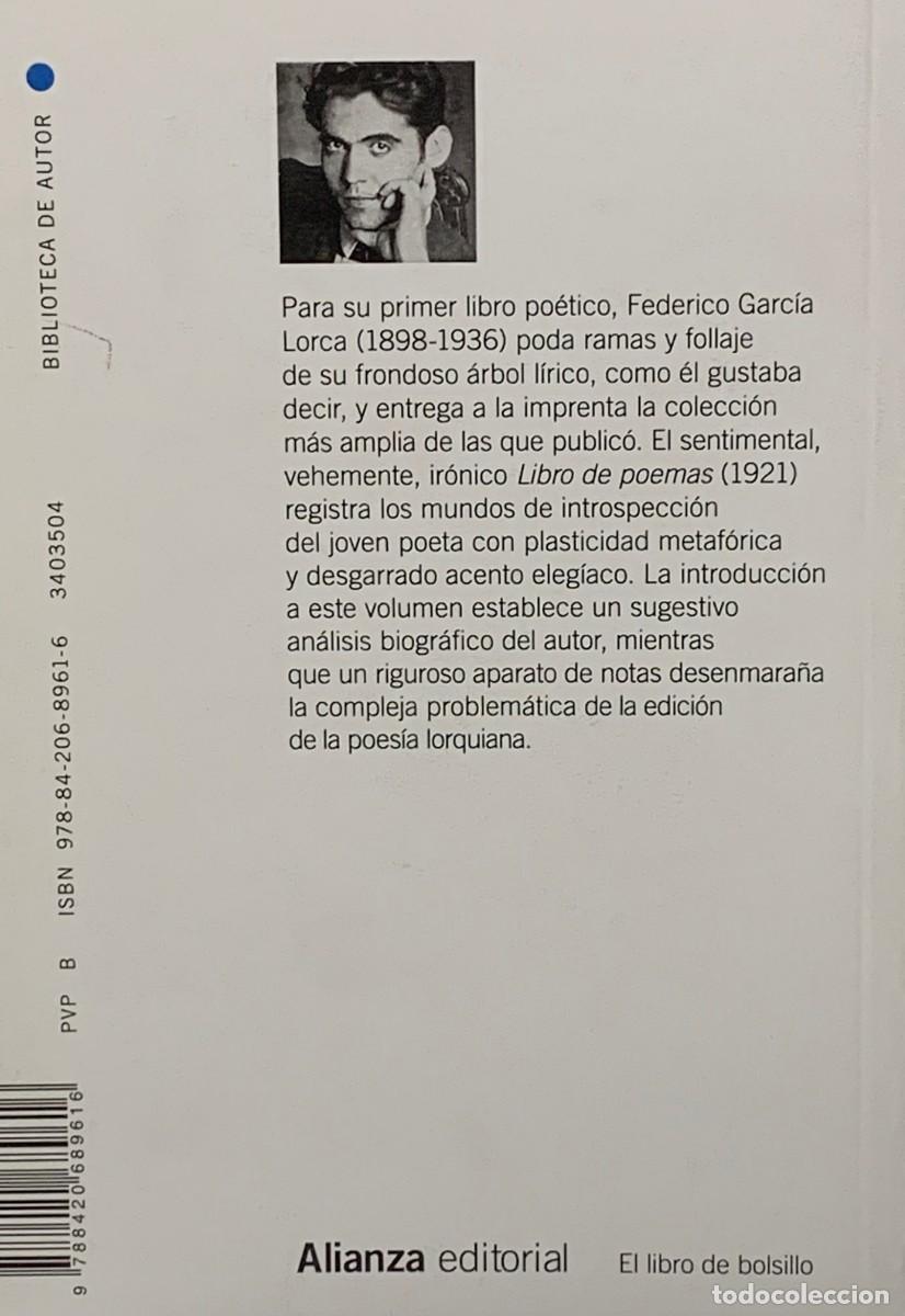 Libros: LIBRO DE POEMAS - GARCIA LORCA - ALIANZA EDITORIAL - Foto 2