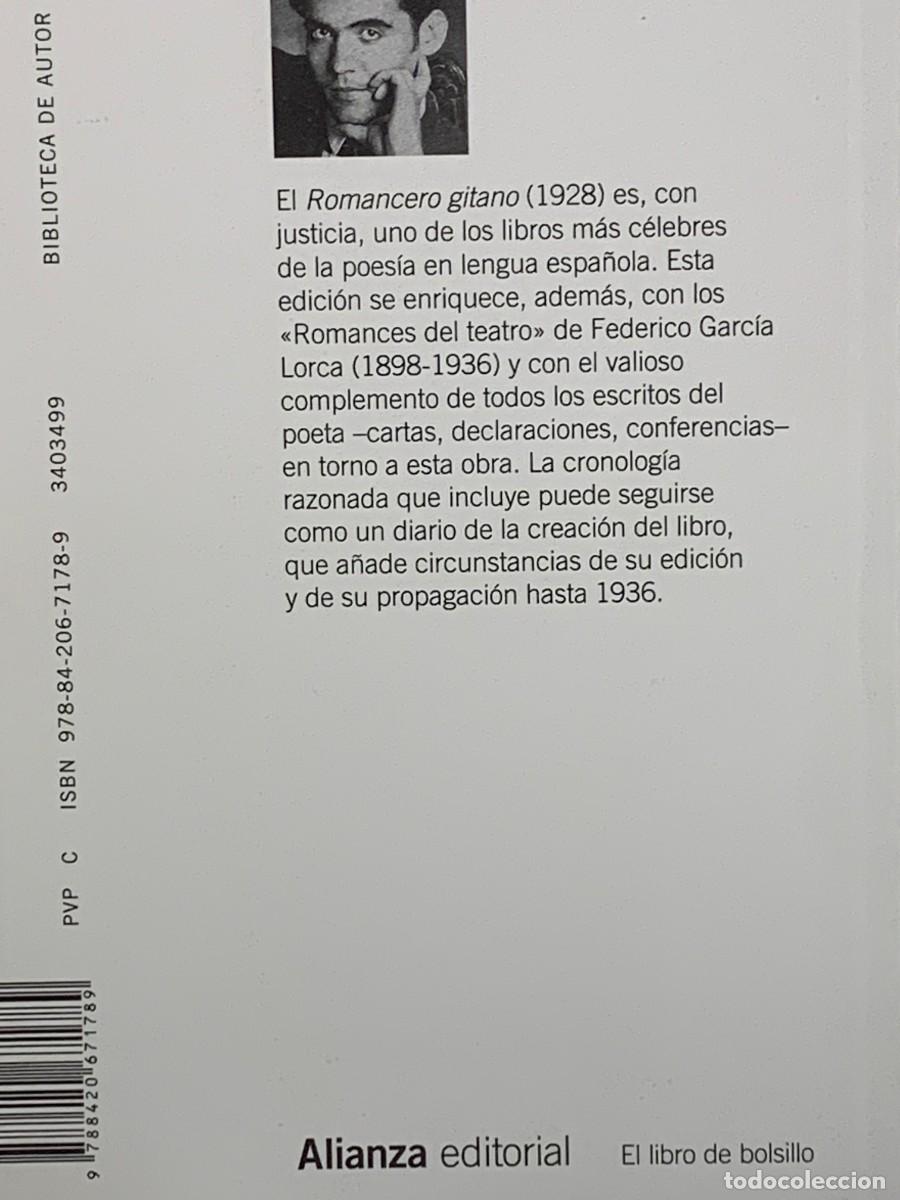 Libros: ROMANCER GITANO - GARCIA LORCA - ALIANZA EDITORIAL - Foto 2
