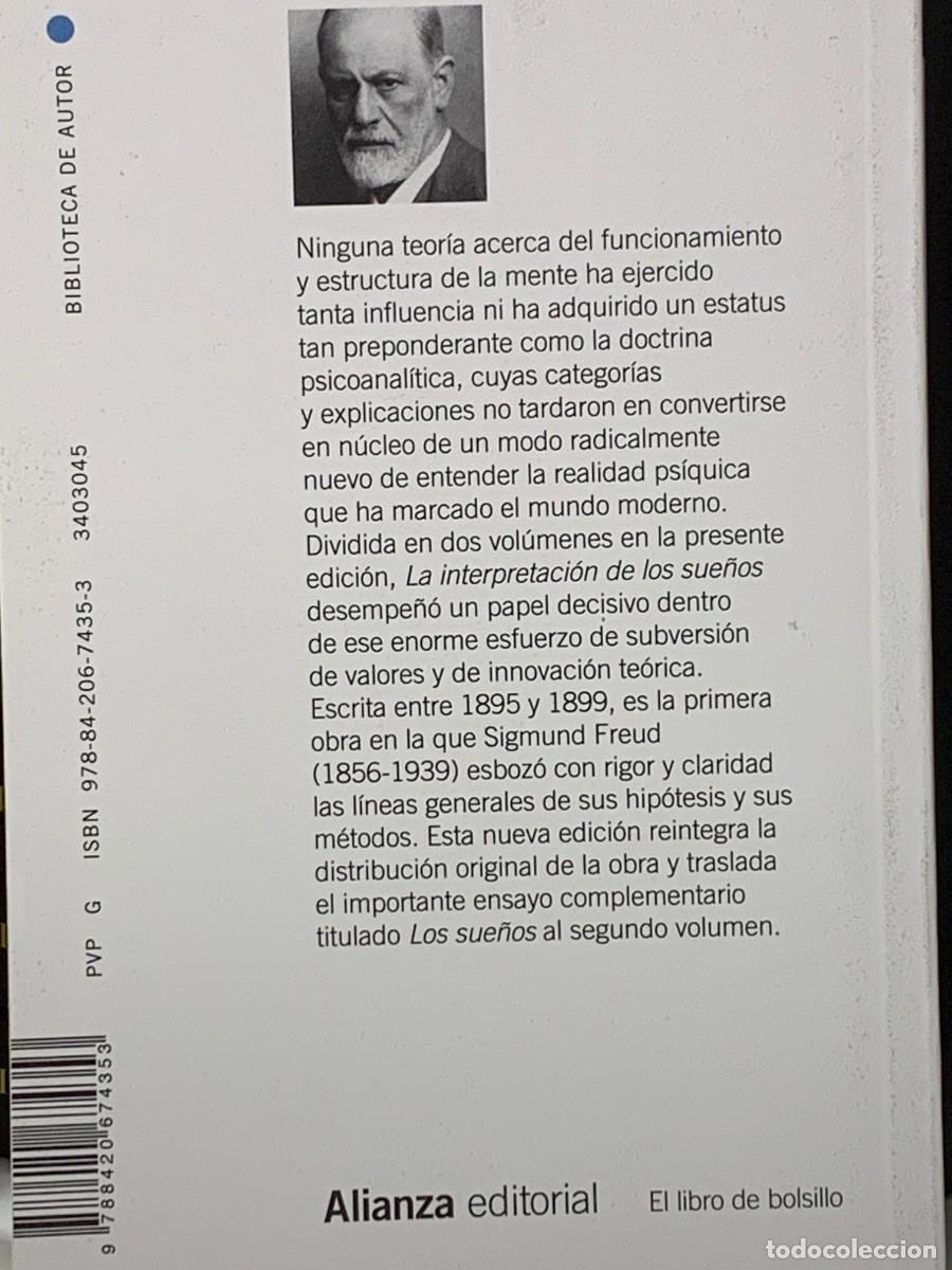Libros: LA INTERPRETACION DE LOS SUE&Ntilde;OS - FREUD - ALIANZA EDITORIAL - Foto 2
