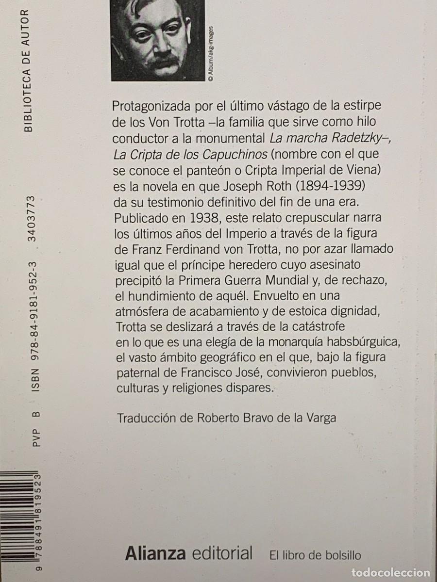 Libros: LA CRIPTA DE LOS CAPUCHINOS - JOSEPH ROTH - ALIANZA EDITORIAL - Foto 2
