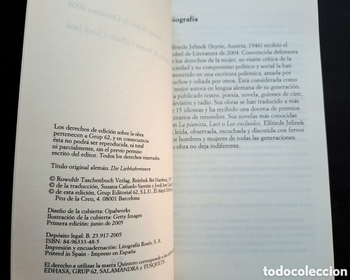 Libros: Las amantes - Elfriede Jelinek - Quinteto - Foto 4