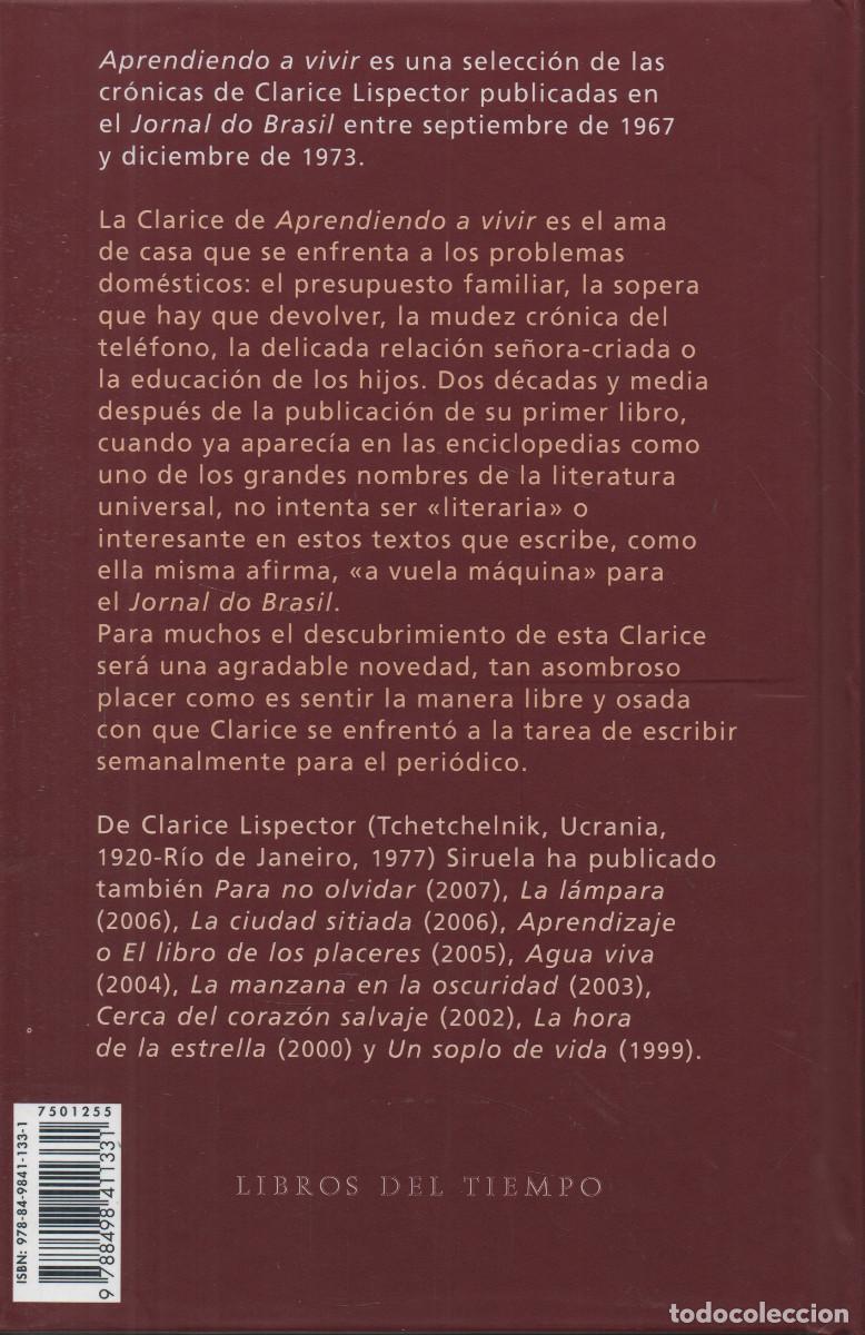 Libros: Aprendiendo a vivir. Clarice Lispector. Siruela. 2007. - Foto 2