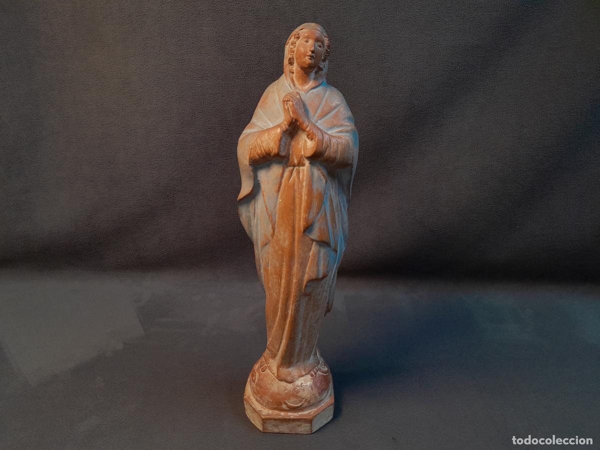 Libros: ESCULTURA DE LA VIRGEN ORANTE EN TERRACOTA POLICROMADA. SIGLO XIX