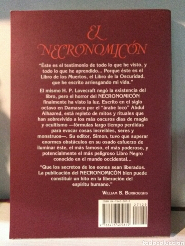 Libros: EL NECRONOMIC&Oacute;N. H.P.LOVERCRAFT. EDAF - Foto 3