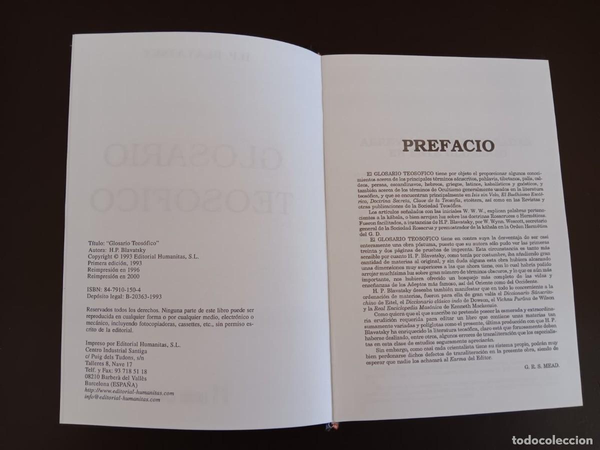 Libros: BLAVATSKY . &ndash; GLOSARIO TEOS&Oacute;FICO - NUEVO - Foto 4