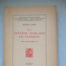 Libros: ES ESPAÑOL HABLADO EN TENERIFE. MANUEL ALVAR.. Lote 313787088