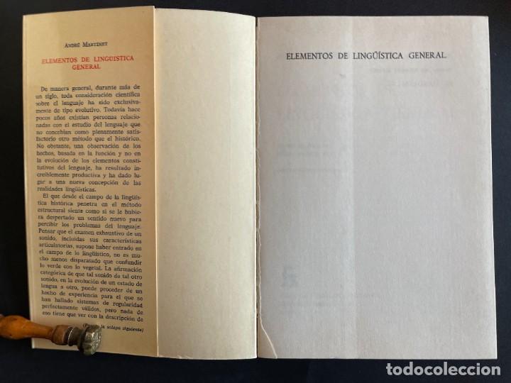 Libros: ANDR&Eacute; MARTINET. ELEMENTOS DE LING&Uuml;&Iacute;STICA GENERAL. GREDOS. MADRID, 1.984 - Foto 1