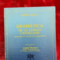 Libros: ANDRÉS BELLO. GRAMÁTICA DE LA LENGUA CASTELLANA. TENERIFE
