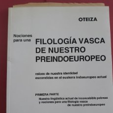 Libros: NOCIONES PARA UNA FILOLOGÍA VASCA DE NUESTRO PREINDOEUROPEO, 1995