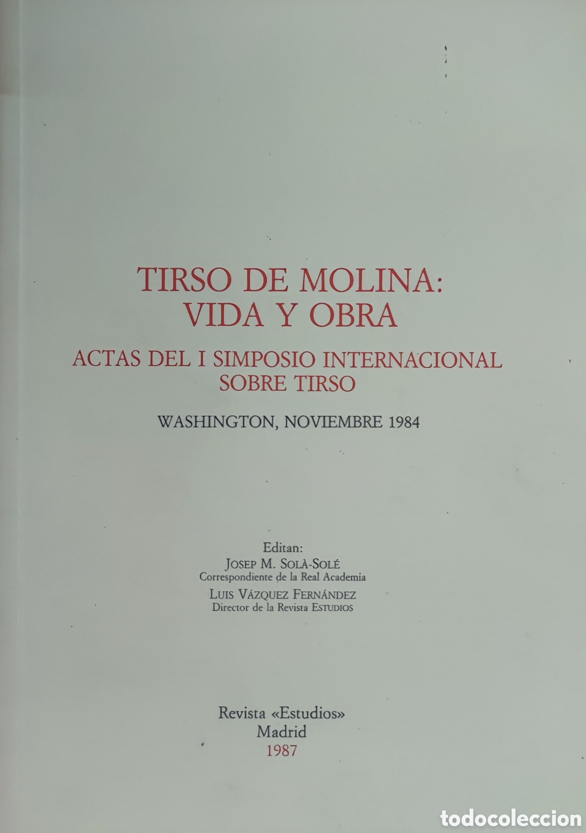 Libros: Tirso de Molina: Vida y obra - Foto 1