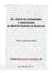 Libri: El l&eacute;xico de astronom&iacute;a y navegaci&oacute;n en Mart&iacute;n Cort&eacute;s de Albacar - Garc&iacute;a-Macho Alonso de