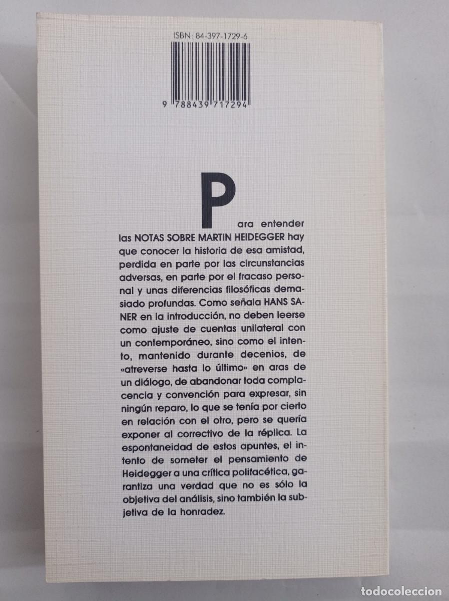 Libros: Notas sobre Mart&iacute;n heidegger Karl Jaspers - Foto 4