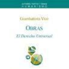Libros: OBRAS III. EL DERECHO UNIVERSAL - ED.,I NTROD., TRAD., DEL LATÍN Y NOTAS DE FRANCISCO J. NAVARRO