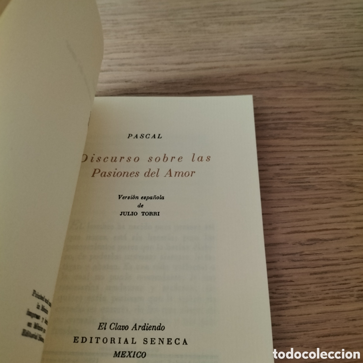 Libros: DISCURSO SOBRE LAS PASIONES DEL AMOR - PASCAL - EDITORIAL RENACIMIENTO - Foto 3