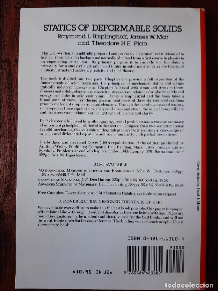 Libros: Statics of Deformable Solids, Bisplinghoff - Foto 3