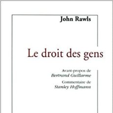 Libros: JOHN RAWLS - LE DROIT DES GENS. Lote 207360257