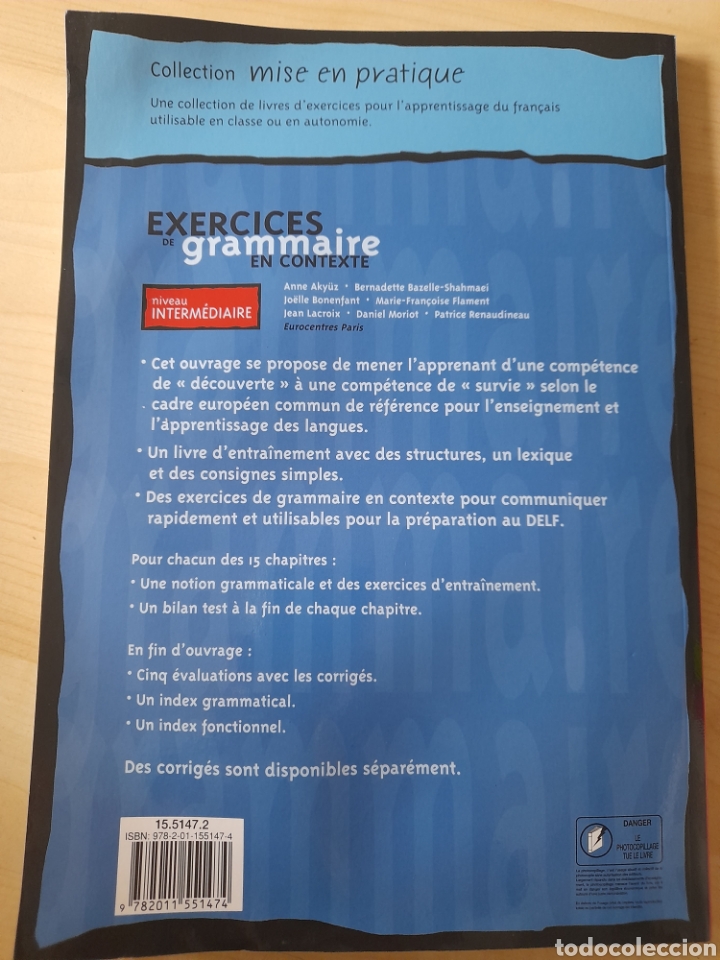 Libros: Exercices de grammaire en contexte. Nivel intermedio - Foto 2