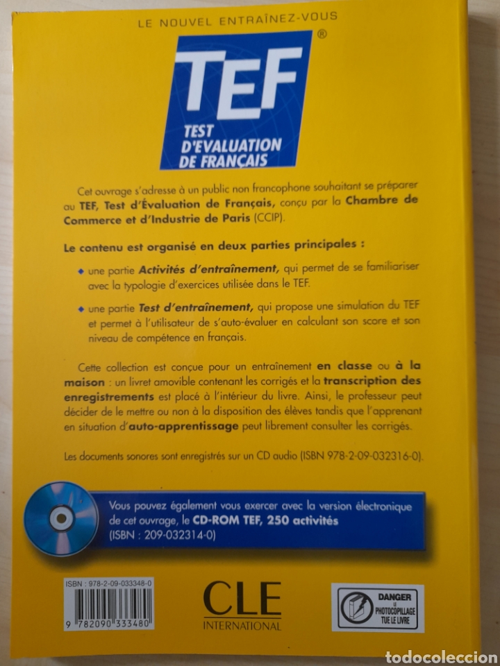 Libros: TEF. Test de Evaluaci&oacute;n de franc&eacute;s. - Foto 2