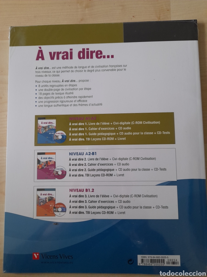 Libros: &Aacute; vrai dire.A1- A2. M&eacute;todo de franc&eacute;s - Foto 2