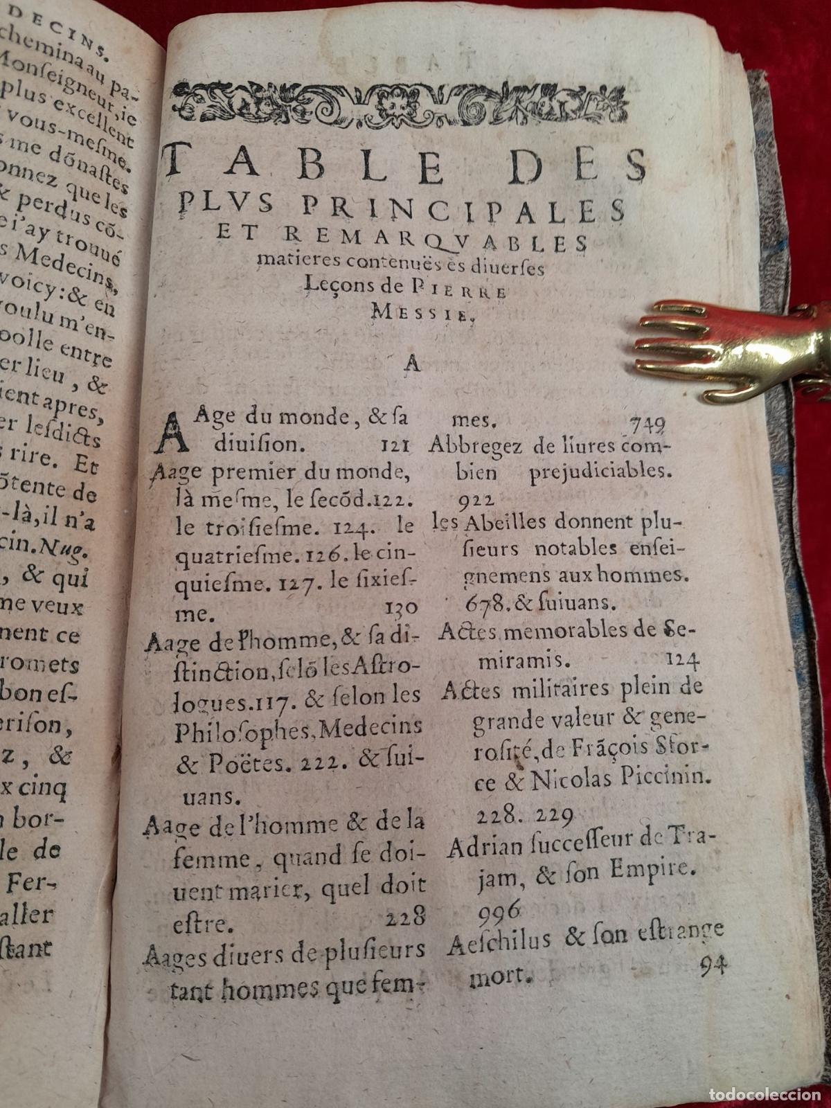 Libros: L-175. LES DIVERSES LE&Ccedil;ONS DE PIERRE MESSIE. A&Ntilde;O 1643 - Foto 6