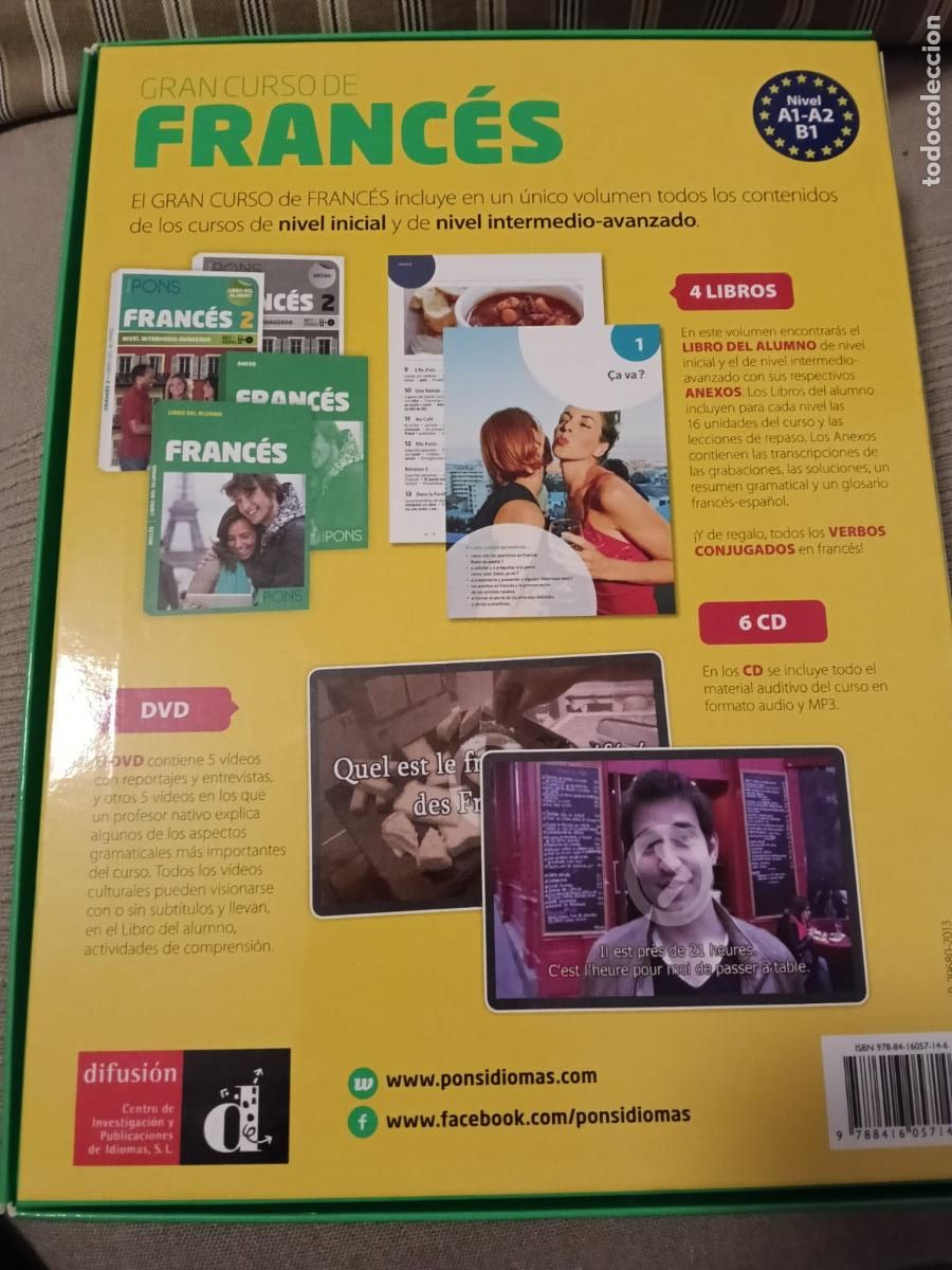 Libros: GRAN CURSO DE IDIOMAS FRANC&Eacute;S - PONS - COMPLETO CON LIBROS Y DVDS - Foto 3