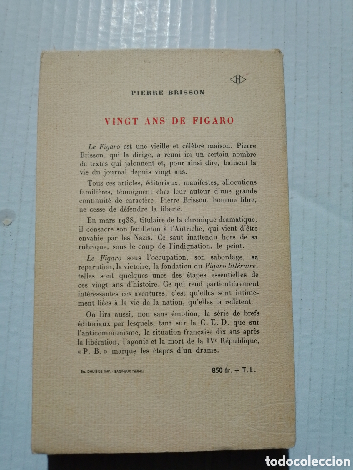 Libros: VINGT ANS DE FIGARO - PIERRE BRISSON - Foto 2
