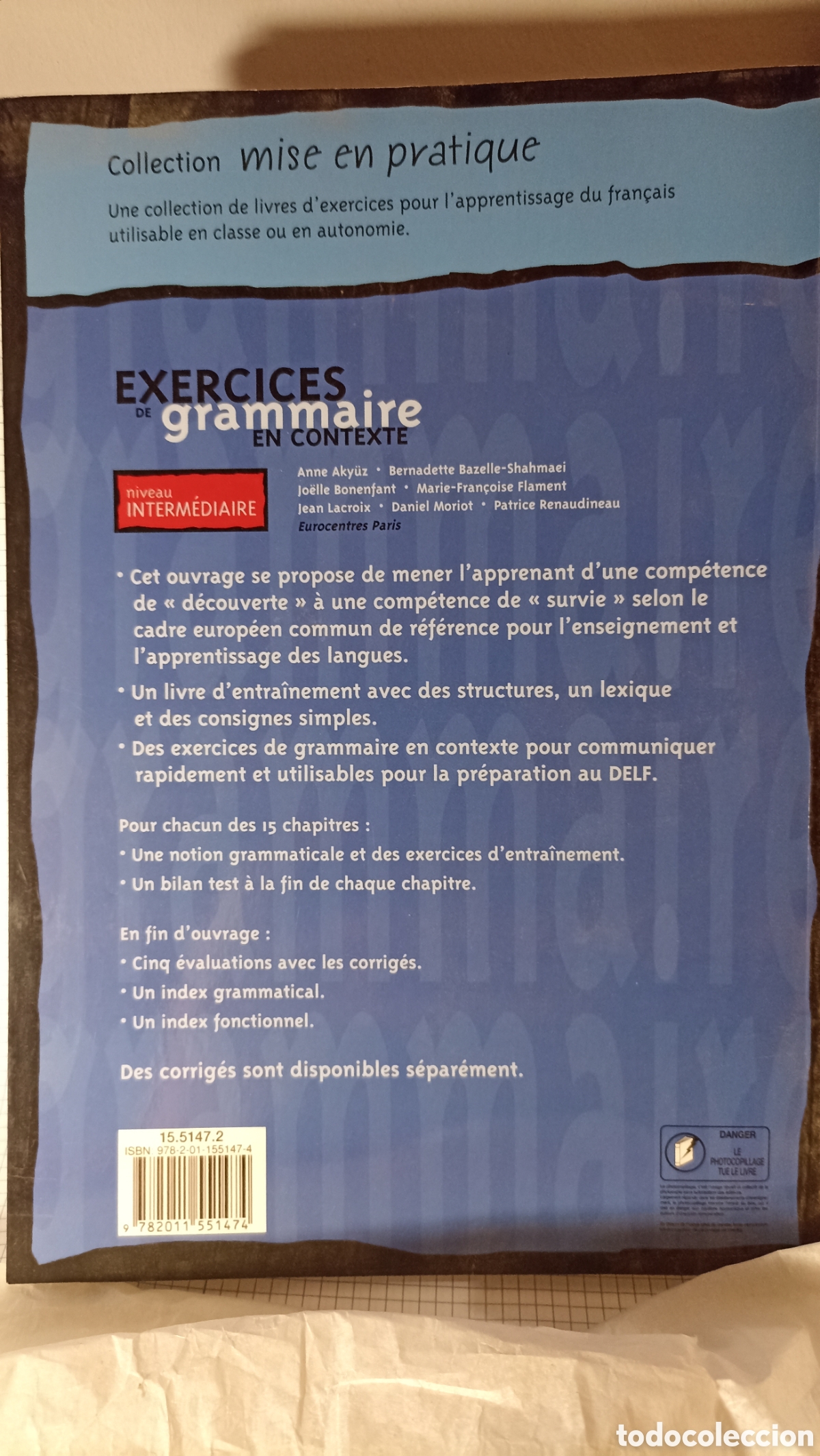 Libros: Exercices de grammaire en contexte : niveau interm&eacute;diaire, un libro de ejercicios de gram&aacute;tica franc - Foto 2