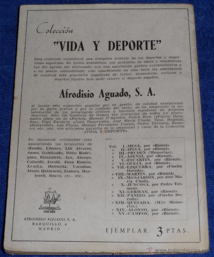 Coleccionismo deportivo: Colecci&oacute;n vida y deporte n&ordm; 07 - Rienzi - Ezquerra - Foto 3