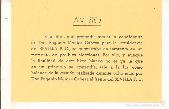 Coleccionismo deportivo: LAS RAZONES DE EUGENIO MONTES CABEZA. LIBRO BLANCO 1981.  (P/D72) - Foto 3