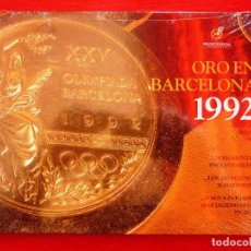 Coleccionismo deportivo: LIBRO-ORO EN BARCELONA 1992 - REAL FEDERACION ESPAÑOLA DE FUTBOL- PRECINTADO - INCLUYE DVD !!. Lote 94214435
