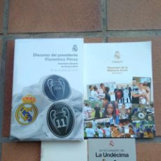 Coleccionismo deportivo: LOTE DOCUMENTOS REAL MADRID. PELÍCULA UNDÉCIMA. MEMORA ANUAL. DISCURSO FLORENTINO. DVD HISTORIAS CON