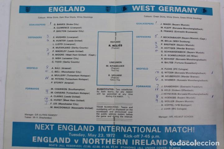 Coleccionismo deportivo: PO-23.ENGLAND - WEST GERMANY. 19.04.1972, OFFICIAL PROGRAMME EUROPEAN FOOTBALL CHAMPIONSHIP. - Foto 6 - 141572110