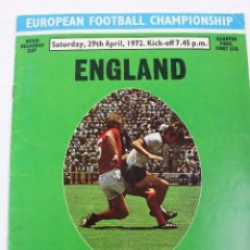 Coleccionismo deportivo: PO-23.ENGLAND - WEST GERMANY. 19.04.1972, OFFICIAL PROGRAMME EUROPEAN FOOTBALL CHAMPIONSHIP.. Lote 141572110