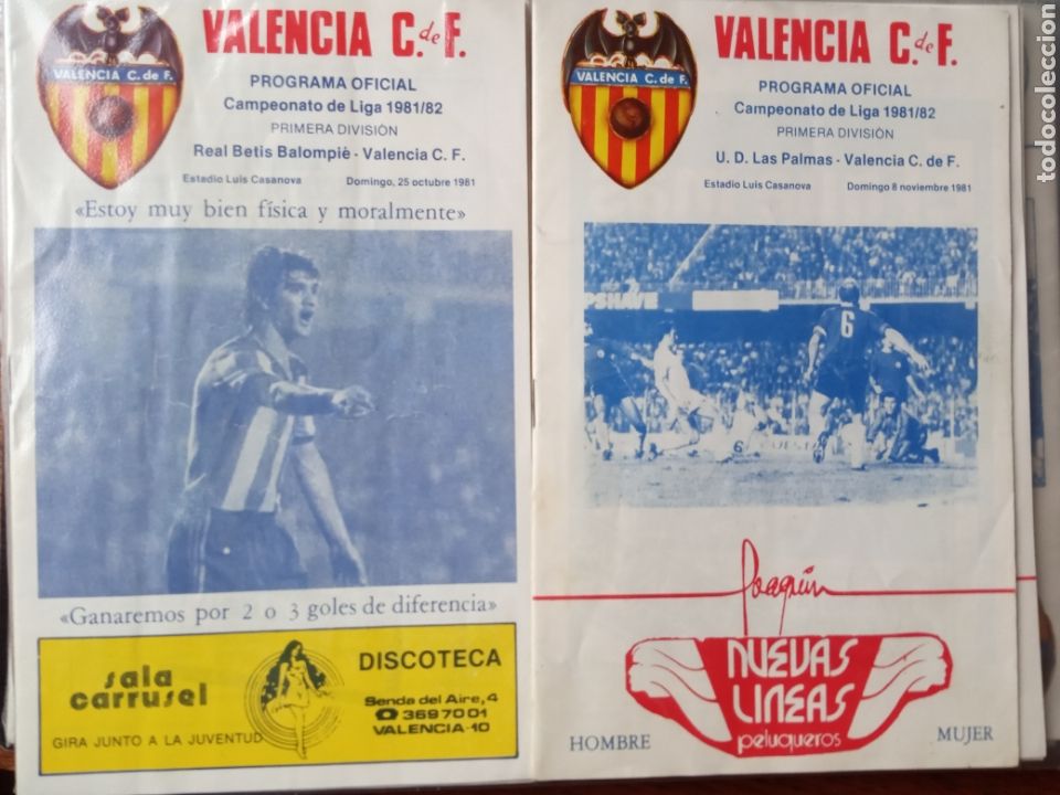 Coleccionismo deportivo: Programas de partidos Valencia CF temporada 81-82 - Foto 1