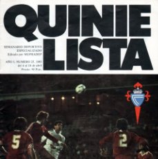 Coleccionismo deportivo: LIBRO.- 04-04-1983. QUINIELISTA Nº 25. CELTA DE VIGO. Lote 270975098