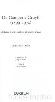 Coleccionismo deportivo: DE GAMPER A CRUYFF - Llu&iacute;s Sol&agrave; - Foto 3