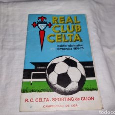 Coleccionismo deportivo: REAL CLUB CELTA.BOLETIN INFORMATIVO 1974-75.R.C.CELTA-SPORTING DE GIJON.CAMPEONATO DE LIGA