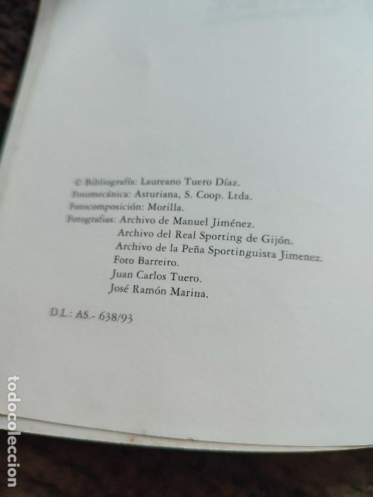 Coleccionismo deportivo: LIBRO JIMENEZ. SPORTING DE GIJON. LAUREANO TUERO DIAZ. 1993. - Foto 3