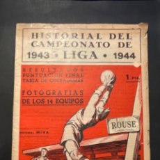Coleccionismo deportivo: FUTBOL - HISTORIAL DEL CAMPEONATO DE 1943. LIGA 1944 - FOTOGRAFIA DE LOS 14 EQUIPOS