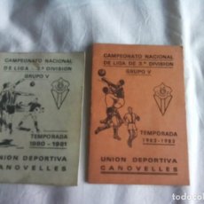 Coleccionismo deportivo: LOTE DE DOS CALENDARIOS DEPORTIVOS UNION DEPORTIVA CANOVELLES TEMPORADA 80/81 - 82/3, VER FOTOS