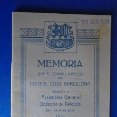 Coleccionismo deportivo: (XC-49)MEMORIA CONSELL DIRECTIU F.C.BARCELONA 30-JUNY-1931 - ARCHIVO RICARD GRAELLS