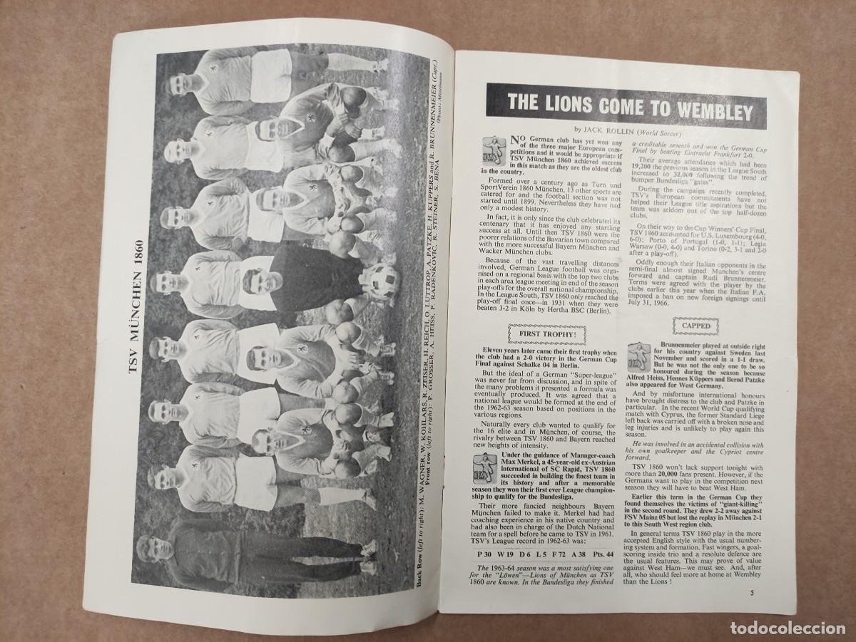 Coleccionismo deportivo: PROGRAMA - PROGRAMME EUROPEAN CUP WINNERS CUP FINAL 1965 - TSV MUNCHEN 1860 - WEST HAM UNITED - Foto 4