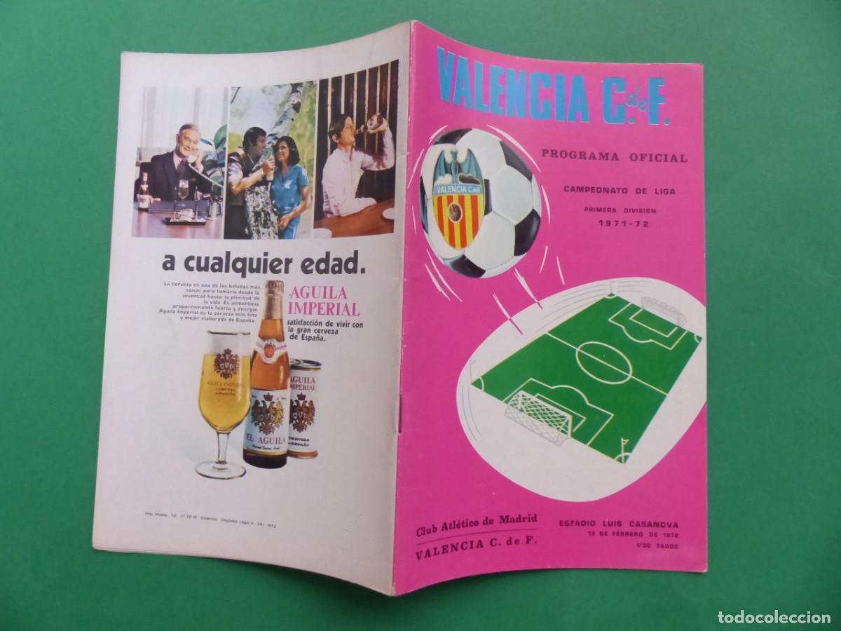 Coleccionismo deportivo: PROGRAMA OFICIAL, VALENCIA C.F.-AT. DE MADRID, A&Ntilde;O 1972, (REF.: 04) - Foto 1