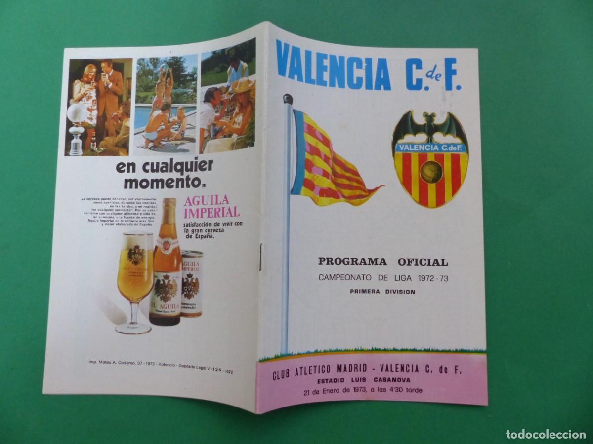 Coleccionismo deportivo: PROGRAMA OFICIAL, VALENCIA C.F.-AT. DE MADRID, A&Ntilde;O 1973, (REF.: 33) - Foto 1