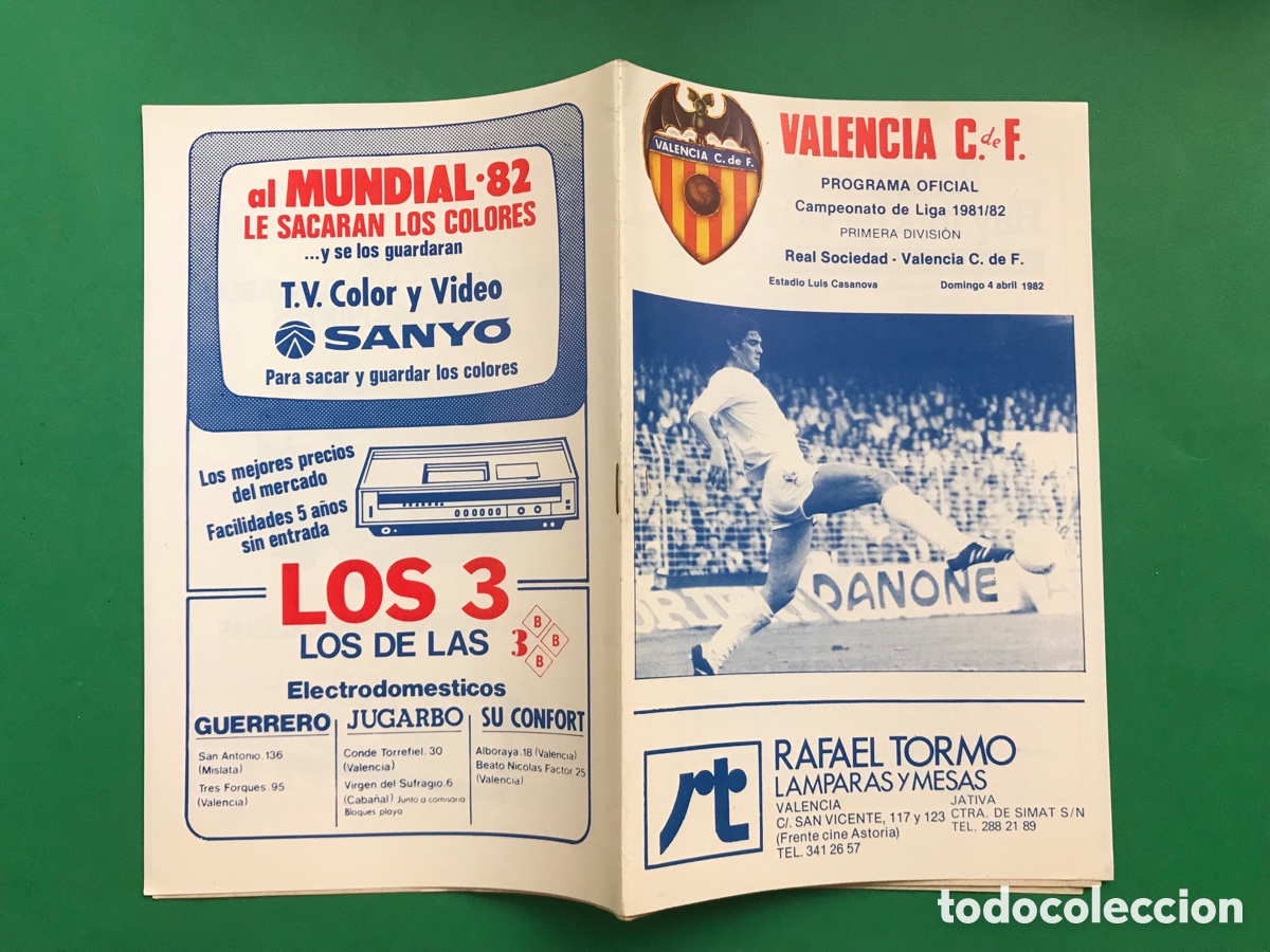 Coleccionismo deportivo: PROGRAMA OFICIAL, VALENCIA C.F.-REAL SOCIEDAD, A&Ntilde;O 1982, (REF.: 49) - Foto 1