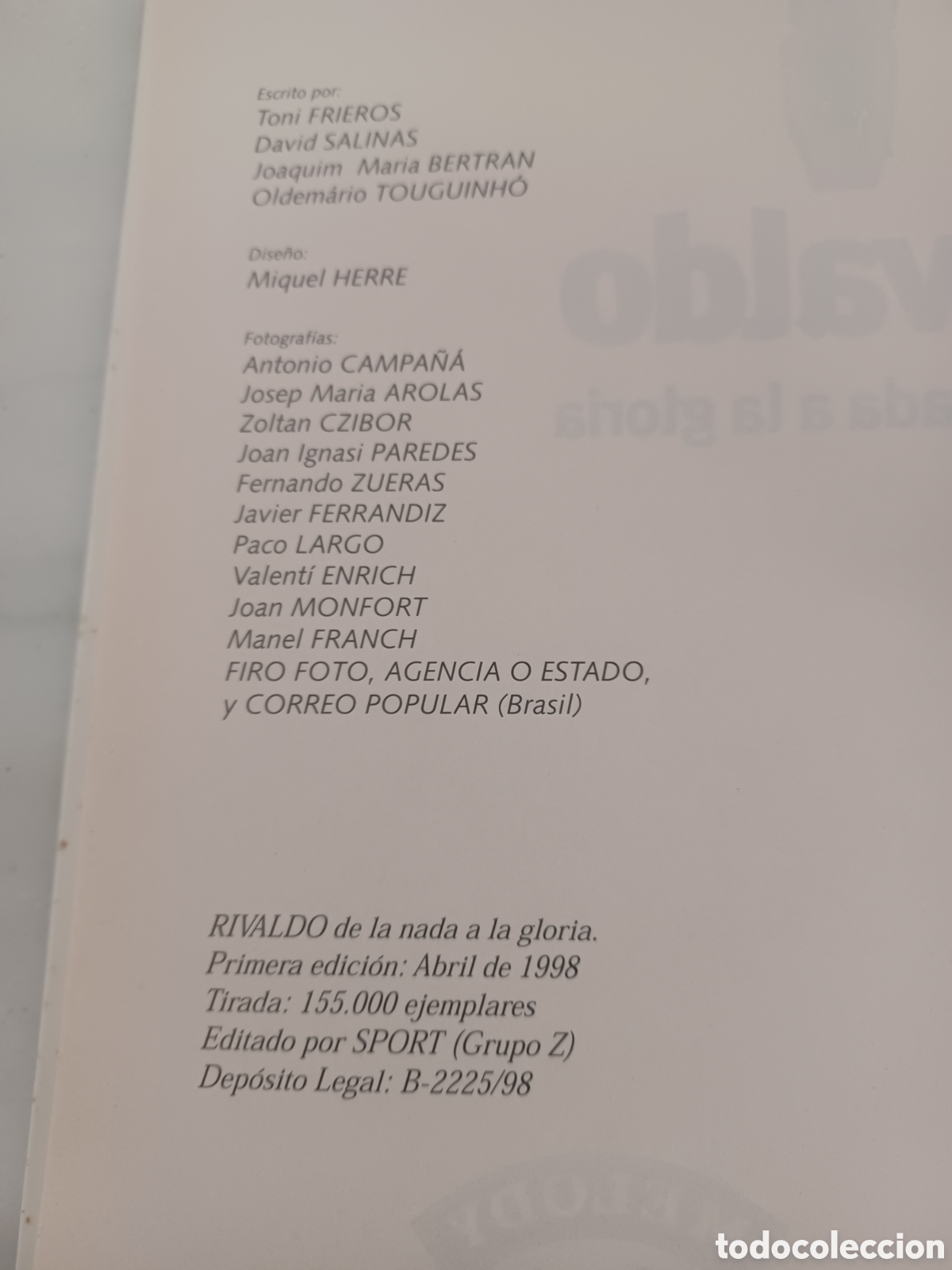 Coleccionismo deportivo: Libro rivaldo: de la nada a la gloria sport - Foto 2
